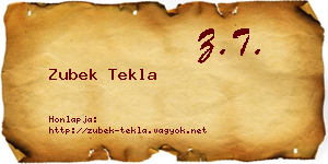 Zubek Tekla névjegykártya
